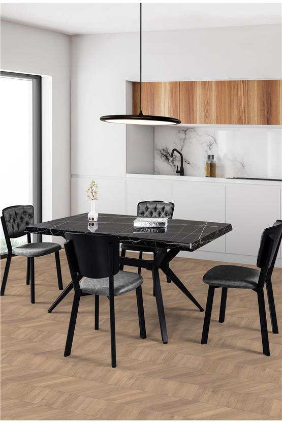 Eymense Bale 4 Sandalyeli Mutfak Masa Takımı