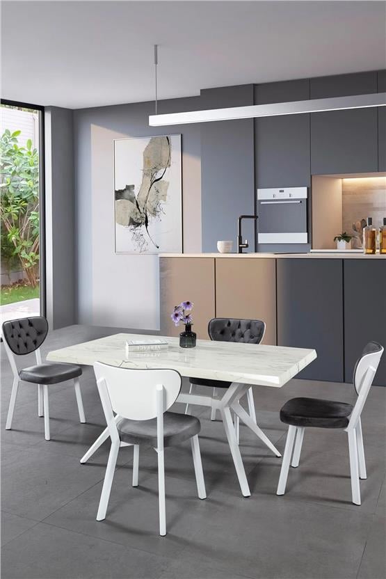 Eymense Base 4 Sandalyeli Mutfak Masa Takımı