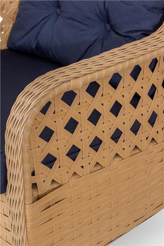 Eymense Belen Alüminyum Bahçe Oturma Grubu Sütlü Kahve 3+1+1+Sehpa+ 2 Puf