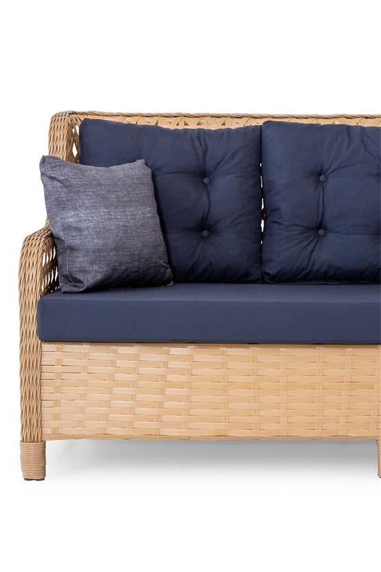 Eymense Belen Alüminyum Bahçe Oturma Grubu Sütlü Kahve 3+1+1+Sehpa+ 2 Puf