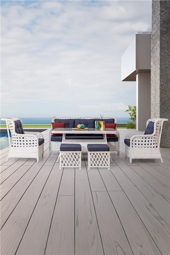 Eymense Belen Alüminyum Bahçe Oturma Grubu Açık Gri 3+1+1+Sehpa+ 2 Puf