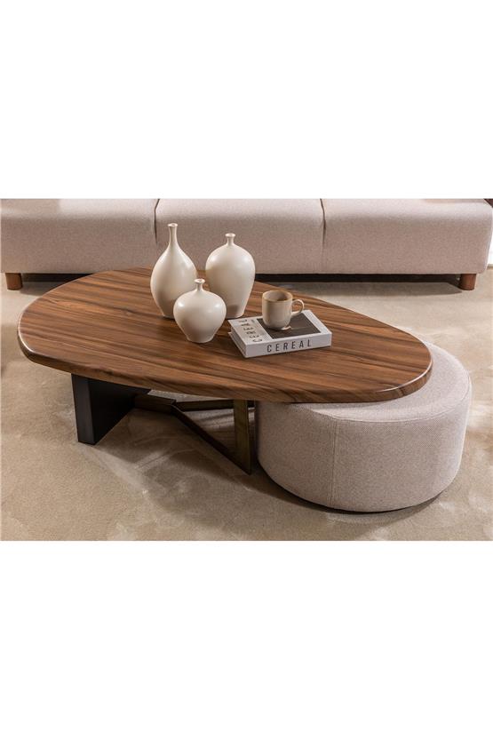 Eymense Capella Ceviz Puflu Orta Sehpa Ceviz