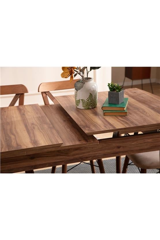 Eymense Cenova 6 Sandalyeli Mutfak Masa Takımı Ceviz