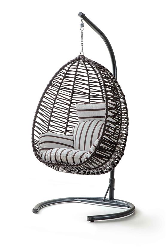 Eymense Class Rattan Salıncak Kahve Zebra Zebra Kahve Oturum