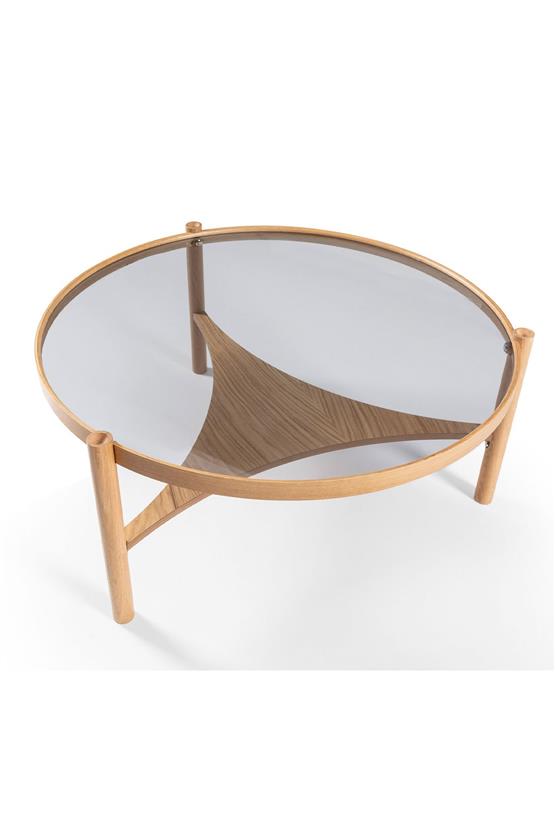 Eymense Clover Meşe Yan Sehpalı İkili Orta Sehpa Meşe