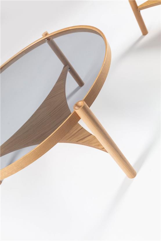 Eymense Clover Meşe Yan Sehpalı İkili Orta Sehpa Meşe