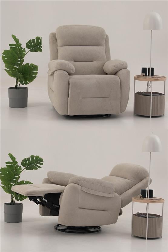 Eymense Comfort Elektrik Mekanizmalı TV Baba Koltuğu Krem