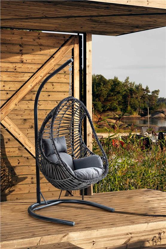 Eymense Cosmo Rattan Salıncak Antrasit Krem