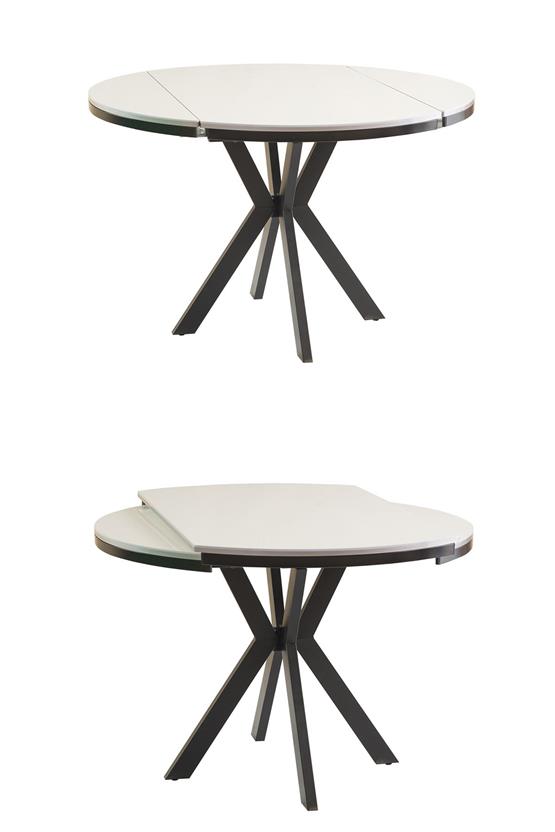 Eymense Defne 4 Sandalyeli Açılır Mutfak Masa Takımı Beyaz