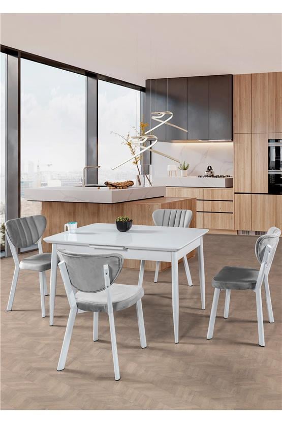 Eymense Düsseldorf 4 Sandalyeli Mutfak Masa Takımı