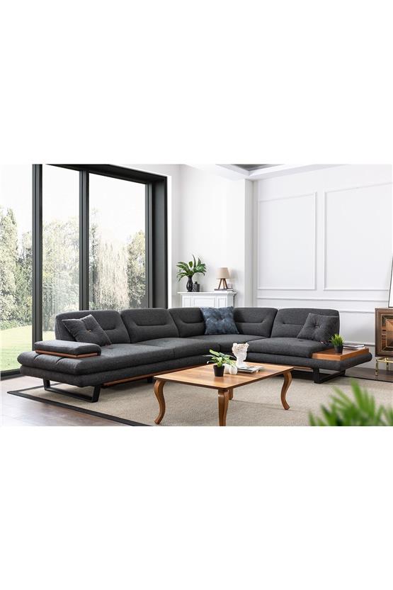 Eymense Efes Köşe Koltuk Takımı Ses Sistemli Antrasit