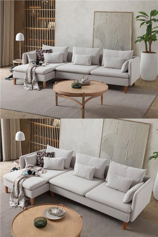 Eymense Flexy Köşe Koltuk Takımı Krem