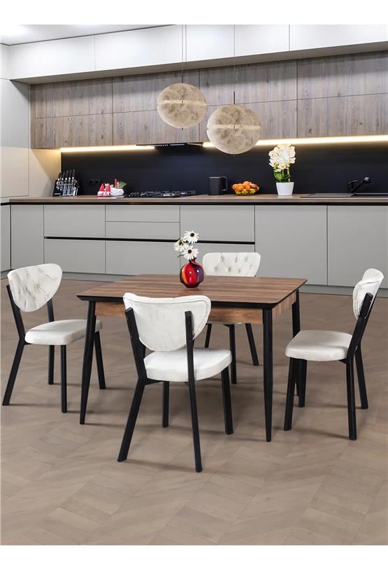 Eymense Floransa 4 Sandalyeli Mutfak Masa Takımı