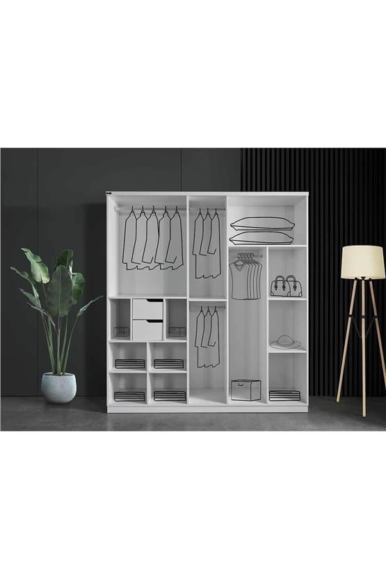 Eymense Focus 200lık Gardırop Beyaz