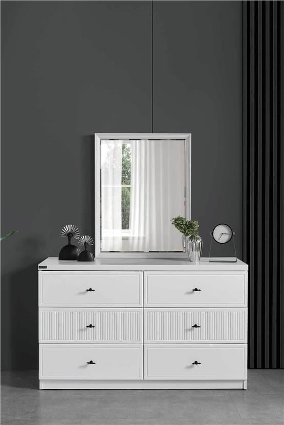 Eymense Focus Aynalı Şifonyer Beyaz