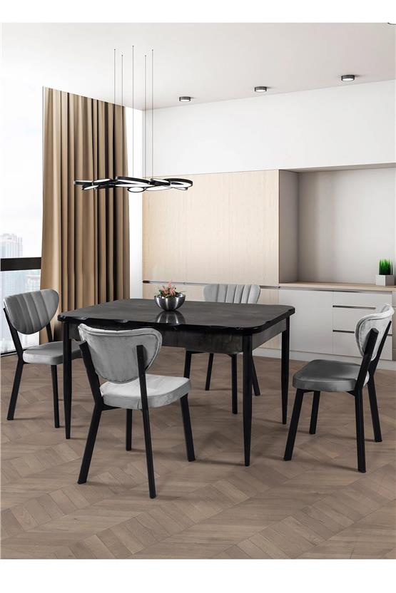 Eymense Frankfurt 4 Sandalyeli Mutfak Masa Takımı