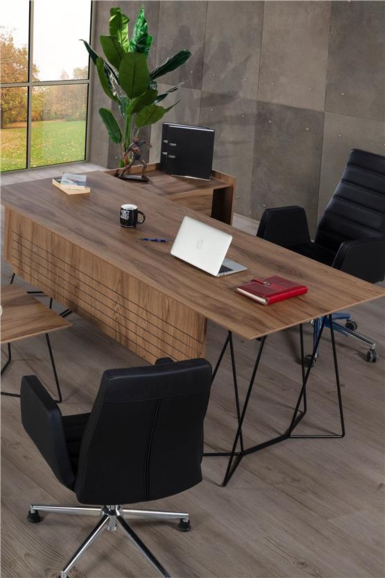 Eymense Halfeti Ofis Masası Ceviz