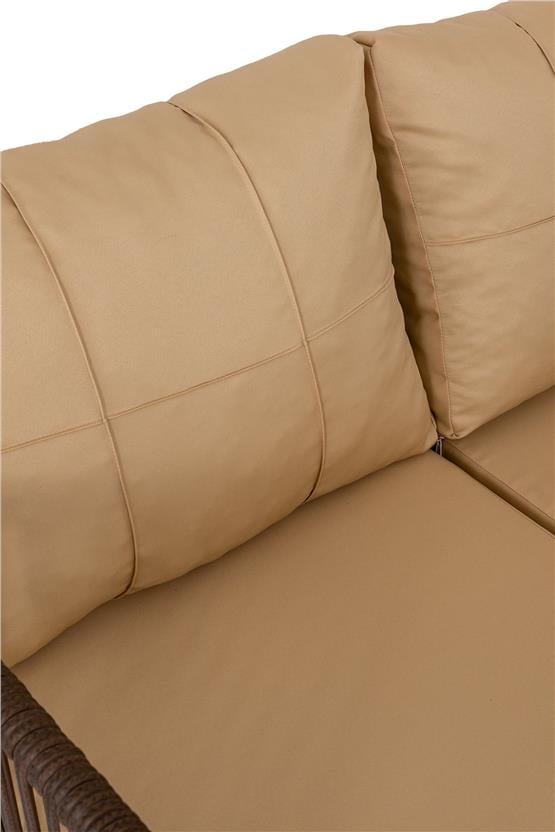 Eymense Hilda Alüminyum Bahçe Oturma Grubu Kahve 2+1+1+Sehpa Kahve