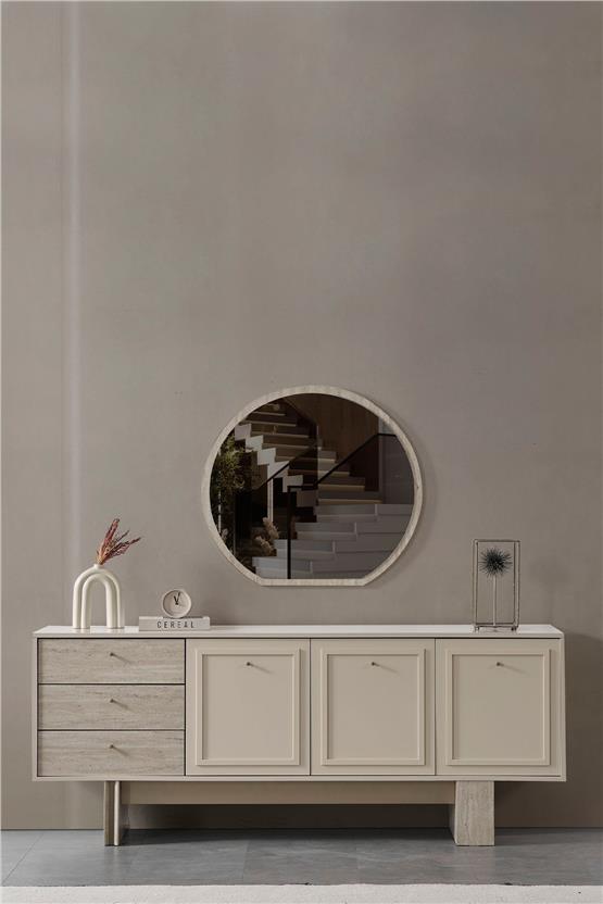 Eymense Hitit 4 Sandalyeli Yemek Odası Takımı Krem