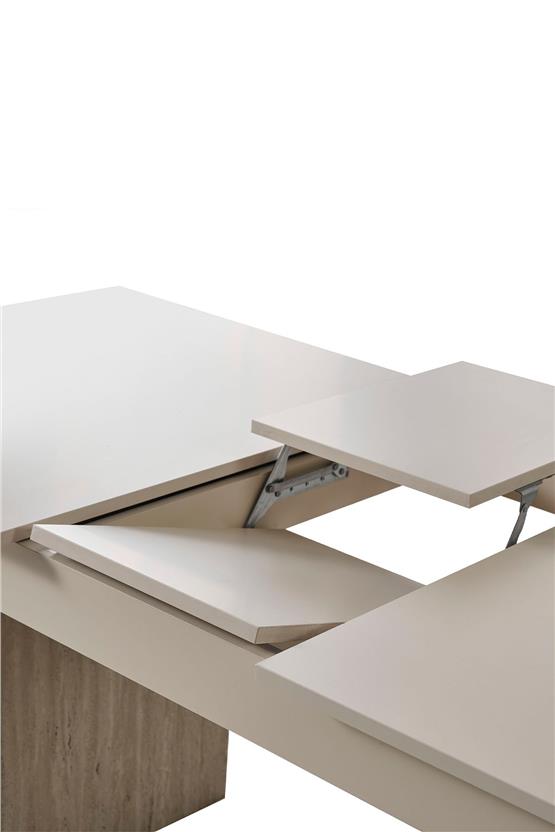 Eymense Hitit Açılır Yemek Masası Krem