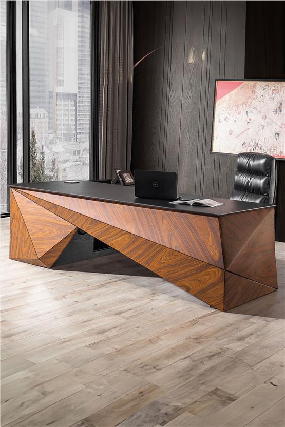 Eymense Hügo Ses Sistemli Lüx Çalışma Ofis Masası Ceviz