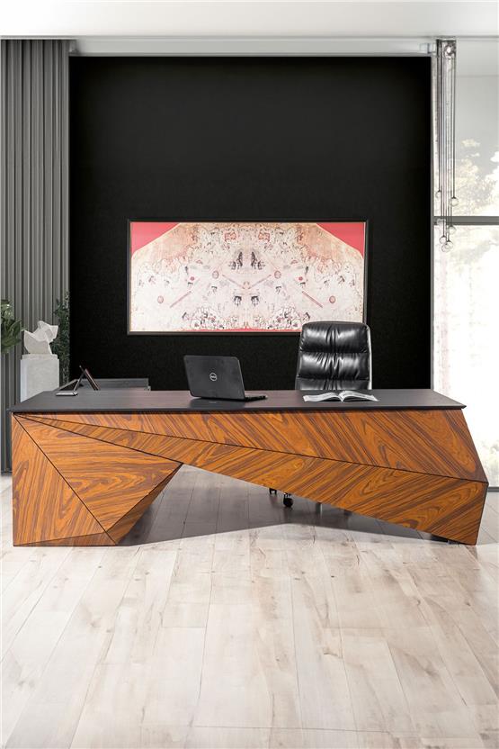 Eymense Hügo Ses Sistemli Lüx Çalışma Ofis Masası Ceviz