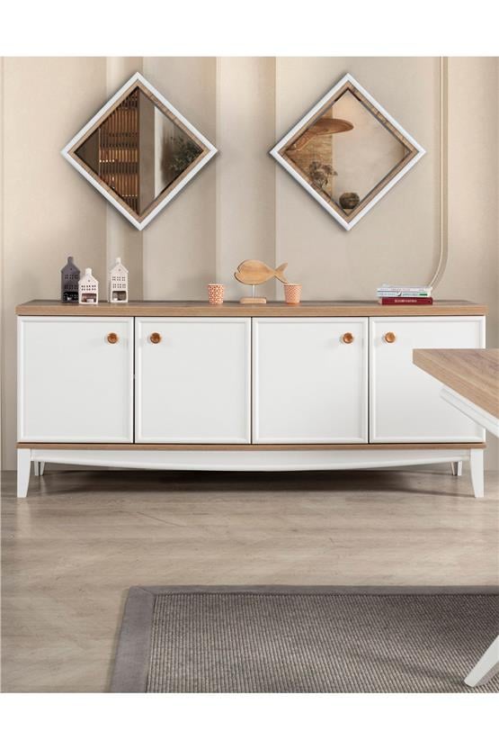 Eymense İpek Yemek Odası Konsolu Krem