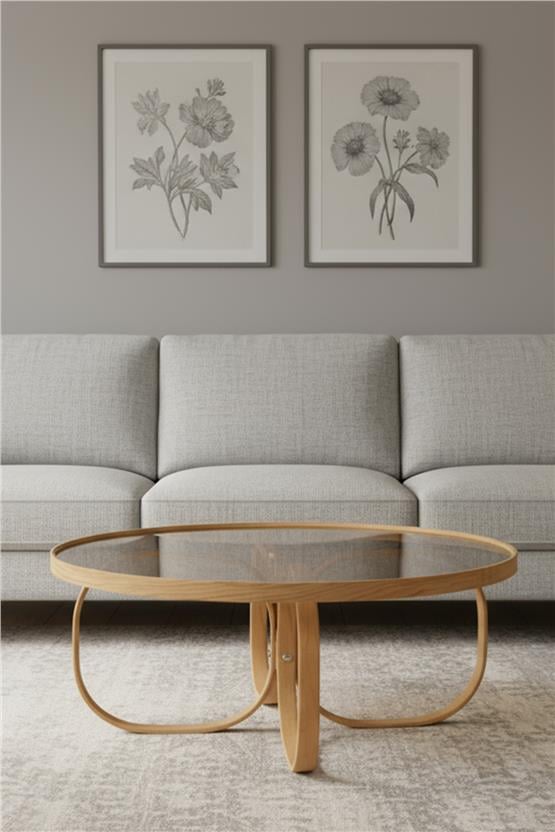 Eymense Jüpiter Camlı Orta Sehpa Ceviz