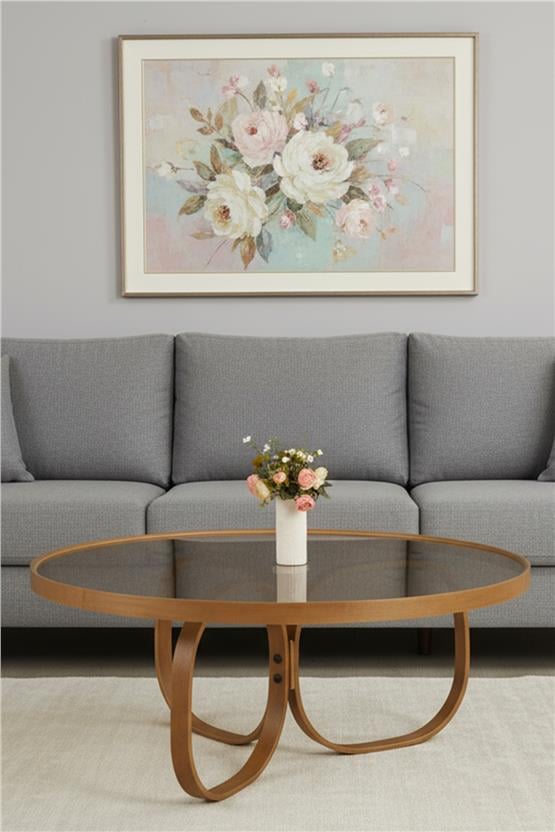 Eymense Jüpiter Camlı Orta Sehpa Meşe