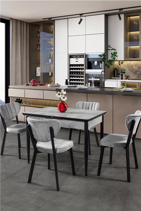 Eymense Kiev 4 Sandalyeli Mutfak Masa Takımı