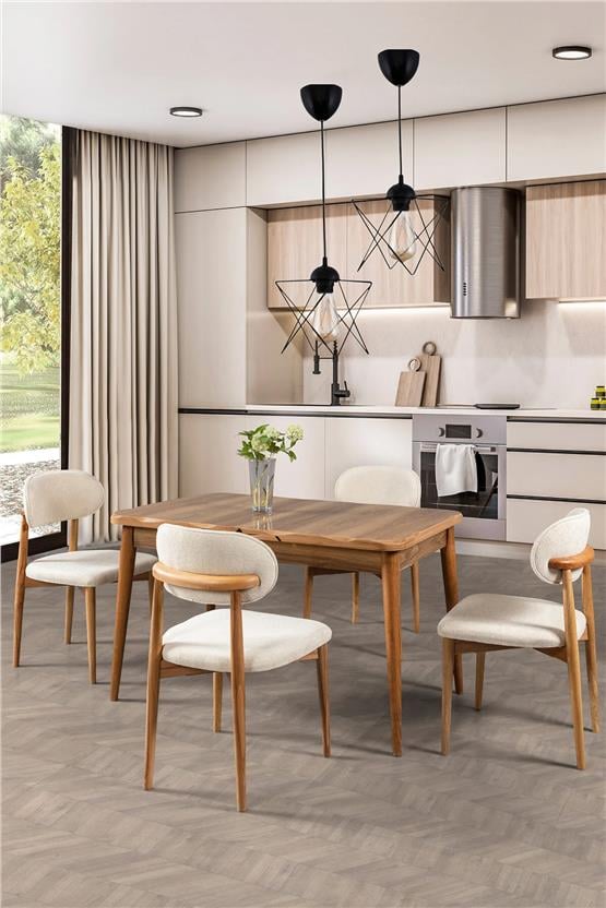 Eymense Köln 4 Sandalyeli Mutfak Masa Takımı