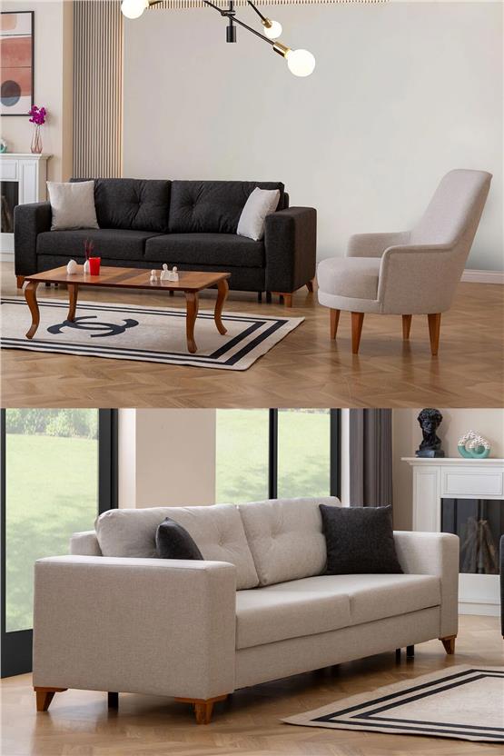 Eymense Kumsal Çekyatlı Sandıklı Koltuk Takımı 3+3+1