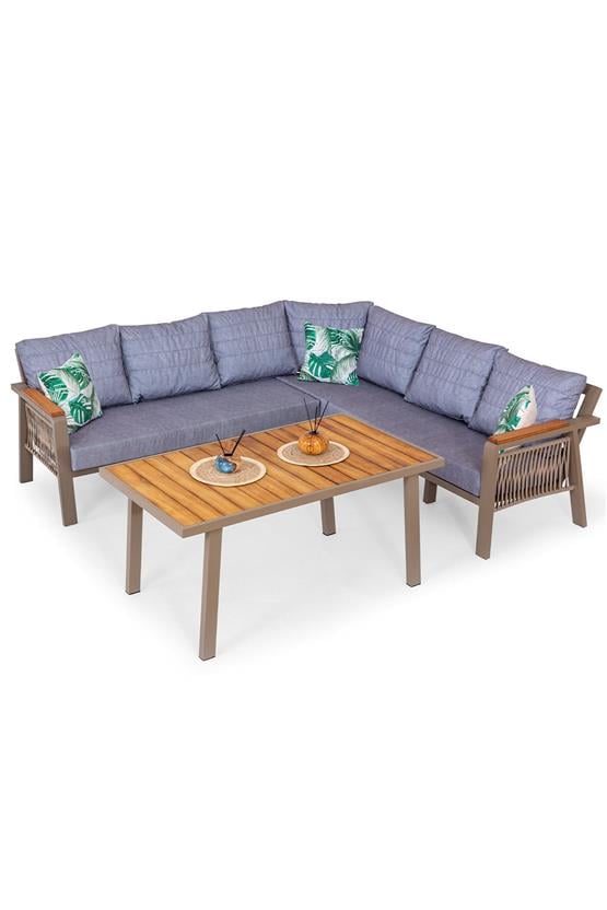 Eymense Laçin Alüminyum Bahçe Grubu Köşe Takımı Mavi