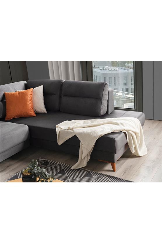 Eymense Lina Çekyatlı Yataklı Dinlenme Köşe Koltuk Antrasit