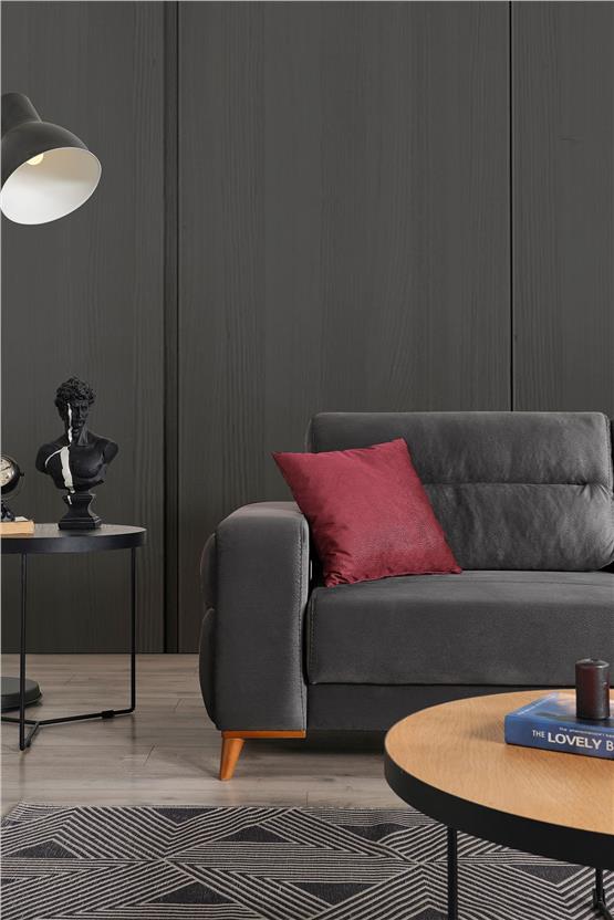 Eymense Lina Çekyatlı Yataklı Dinlenme Köşe Koltuk Antrasit