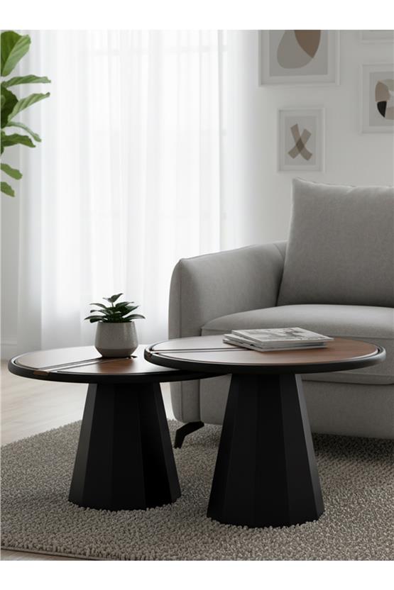 Eymense Lina İkili Orta Sehpa Seti Ceviz