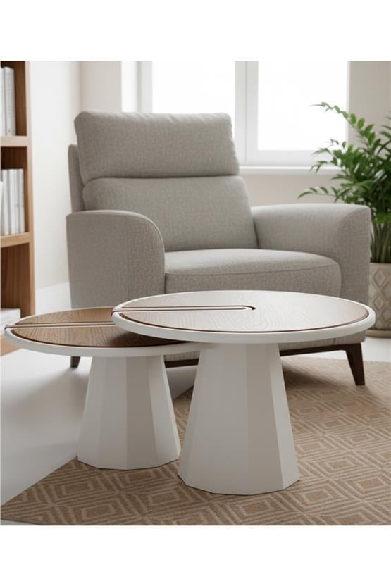 Eymense Lina İkili Orta Sehpa Seti Meşe