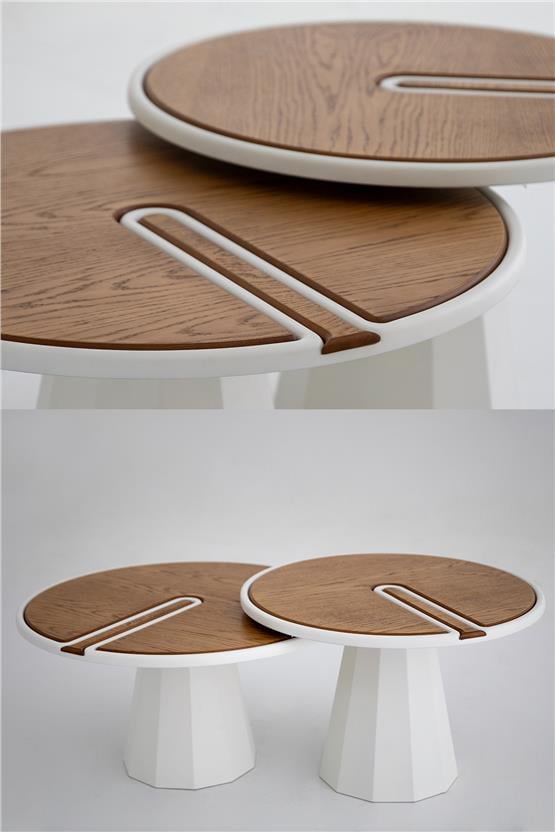 Eymense Lina İkili Orta Sehpa Seti Meşe