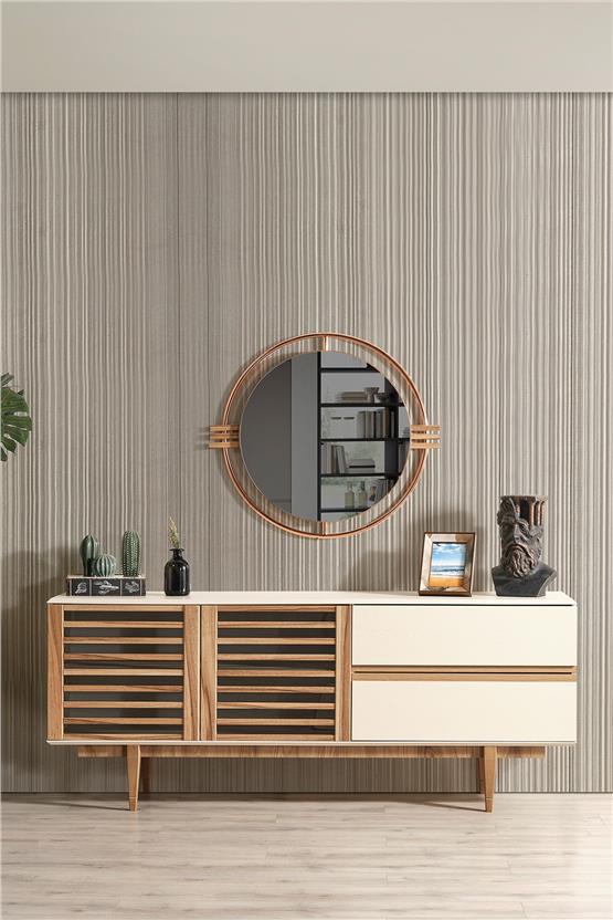 Eymense Linda Aynalı Konsol Ceviz