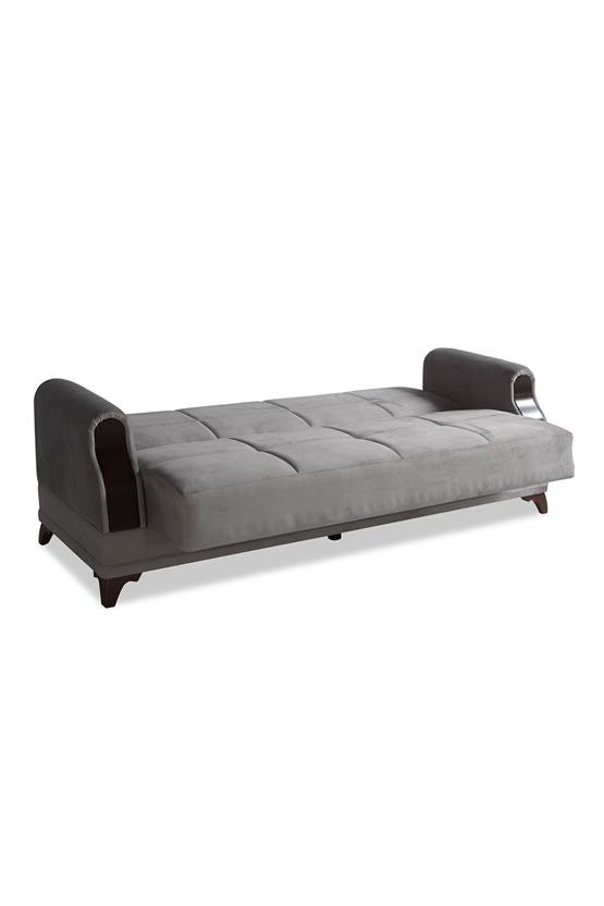 Eymense Linda Çekyatlı Üçlü Kanepe Çekyat Antrasit