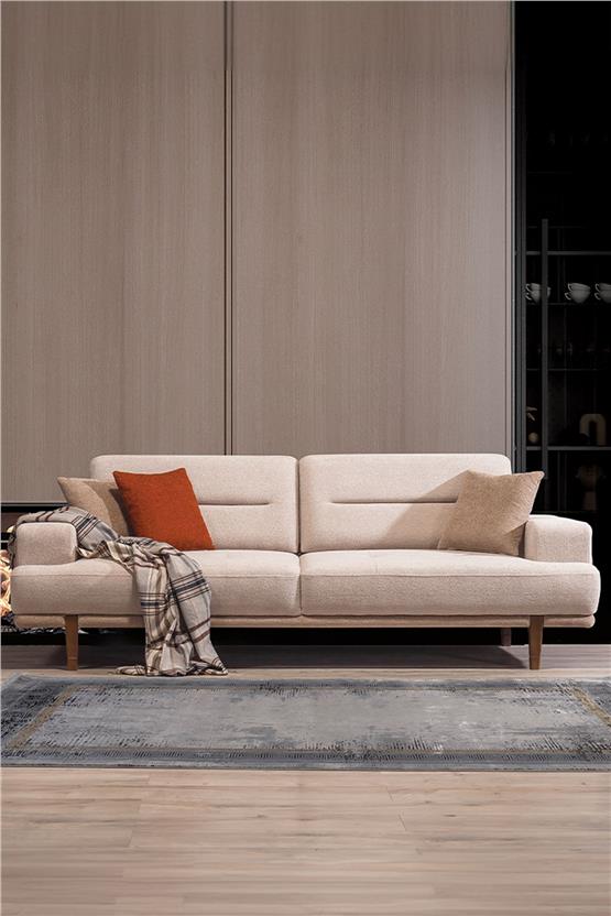Eymense Linda Modern Koltuk Takımı 3+3+1 Krem