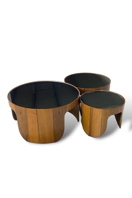 Eymense Lotte 3lü Orta Sehpa Seti Ceviz