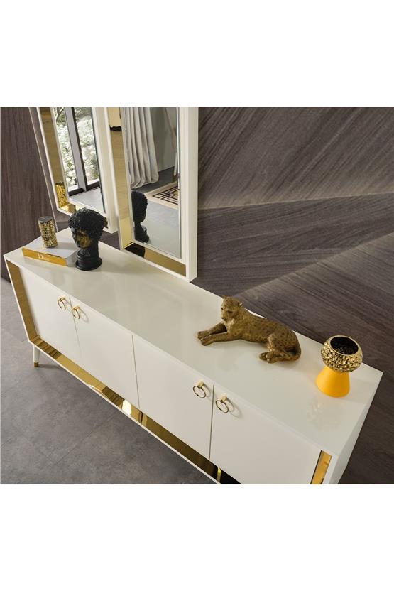 Eymense Lotus Konsol Gold Beyaz Gold