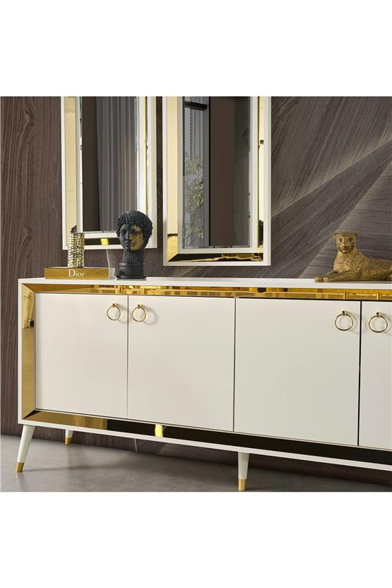 Eymense Lotus Konsol Gold Beyaz Gold
