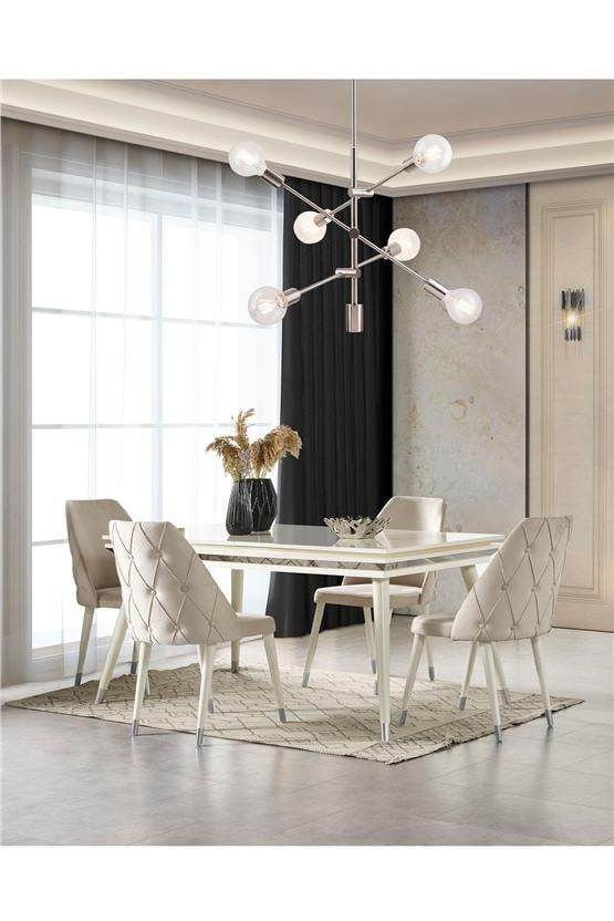 Eymense Lotus Yemek Masa Takımı Silver