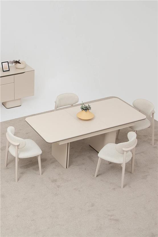 Eymense Lumera Yemek Odası Takımı Krem