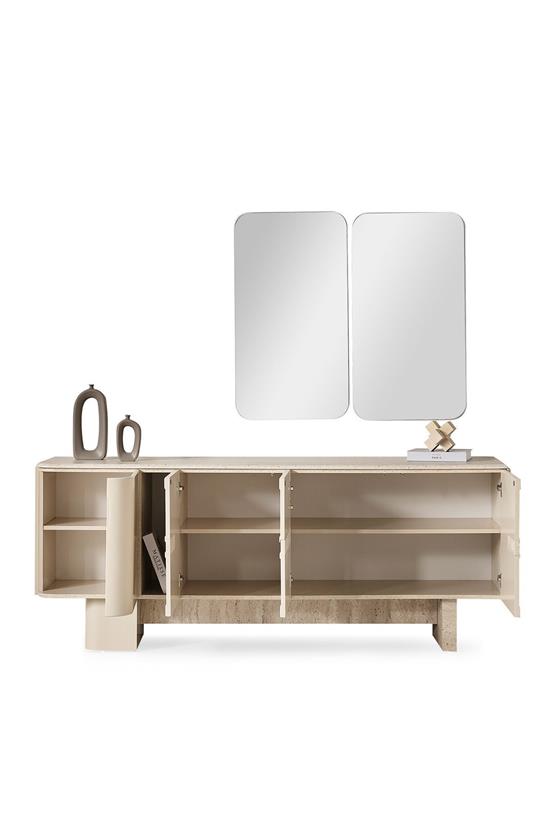 Eymense Milano Aynalı Konsol Bej