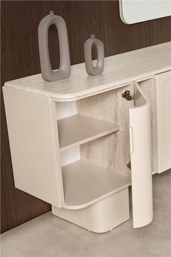 Eymense Milano Aynalı Konsol Bej