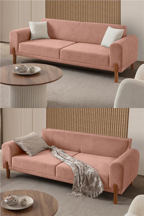 Eymense Mocha Plus Sırt Mekanizmalı Kanepe Pembe