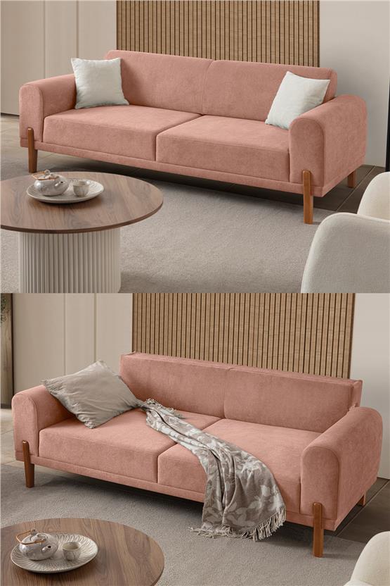 Eymense Mocha Plus Sırt Mekanizmalı Kanepe Pembe